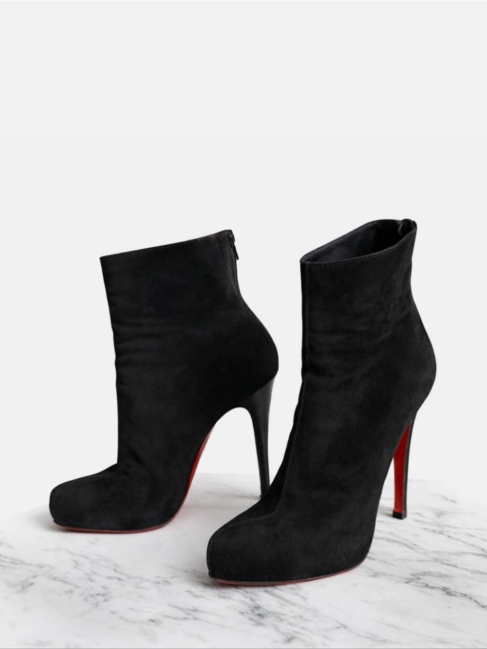 Christian Louboutin black suede ankle boots Size 37.5